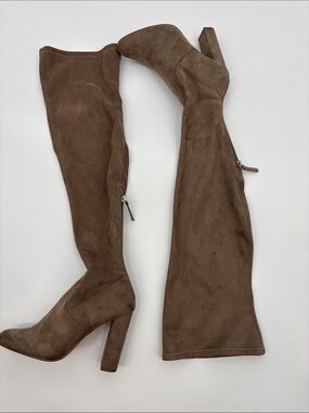 Steve Madden Emotion Taupe Over The Knee Faux Suede Boots Size 6